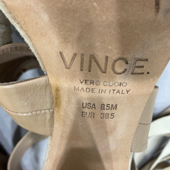 VINCE wrap sandals with chunky wooden heel - Picture 3 of 6